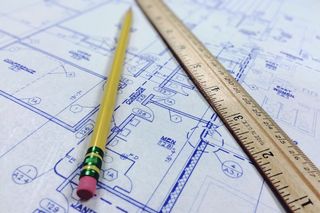 A blueprint for an architectural plan