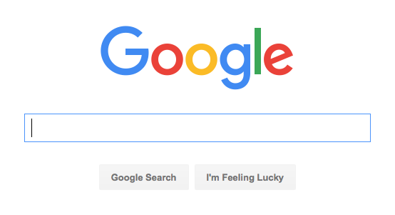 A screenshot of the Google search home page