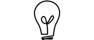 A vector graphic of a lightbulb