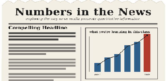 newspaper with headline Numbers in News Media