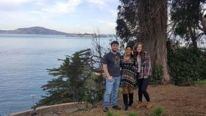 Katie, Jenn, Axton on shore.