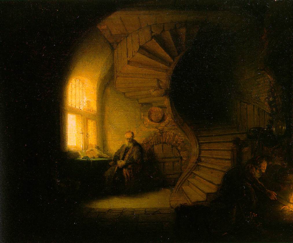 Rembrandt, The Philosopher in Meditation (public domain)