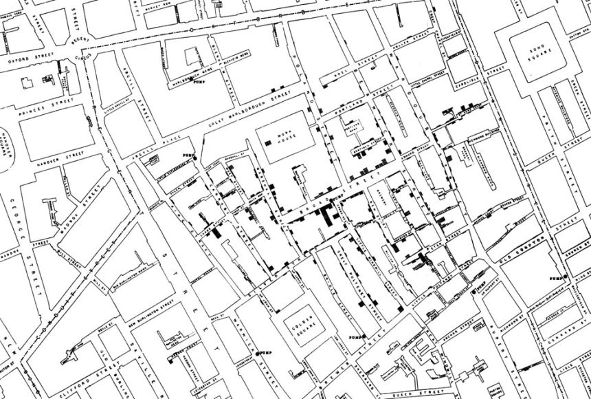 John Snow cholera map (public domain)