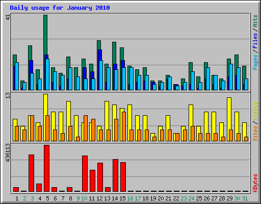 Daily usage for January 2010