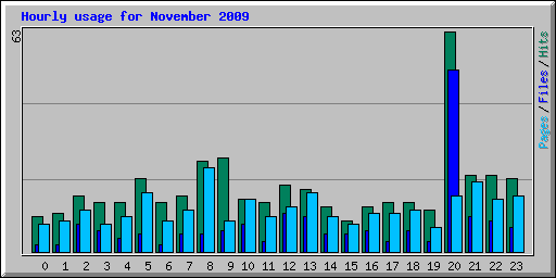 Hourly usage for November 2009
