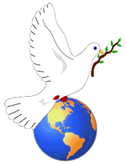 peace dove on top of globe