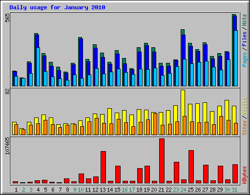 Daily usage for January 2010