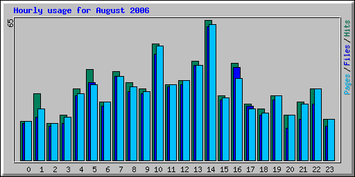 Hourly usage for August 2006