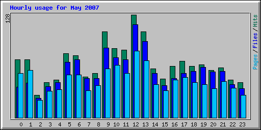 Hourly usage for May 2007