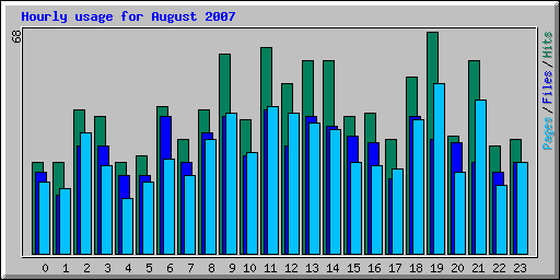 Hourly usage for August 2007