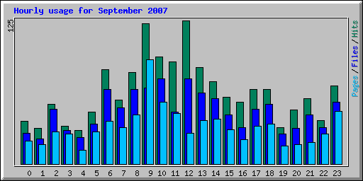 Hourly usage for September 2007
