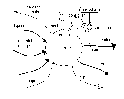 The above figure shows a generic homeostatic controller based on feedback, 