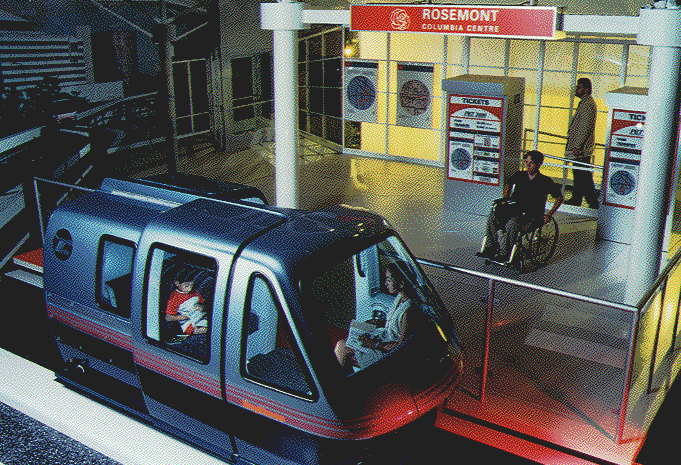 photo of PRT 2000
vehicle/station mockup