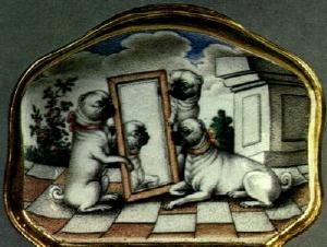Pugs on a snuff-box lid