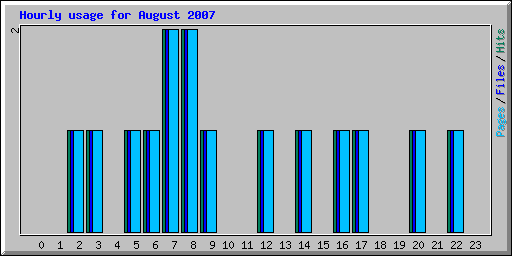 Hourly usage for August 2007