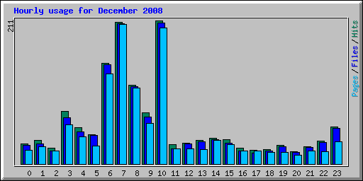 Hourly usage for December 2008