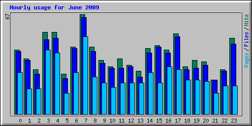 Hourly usage for June 2009