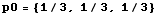 p0 = {1/3, 1/3, 1/3}