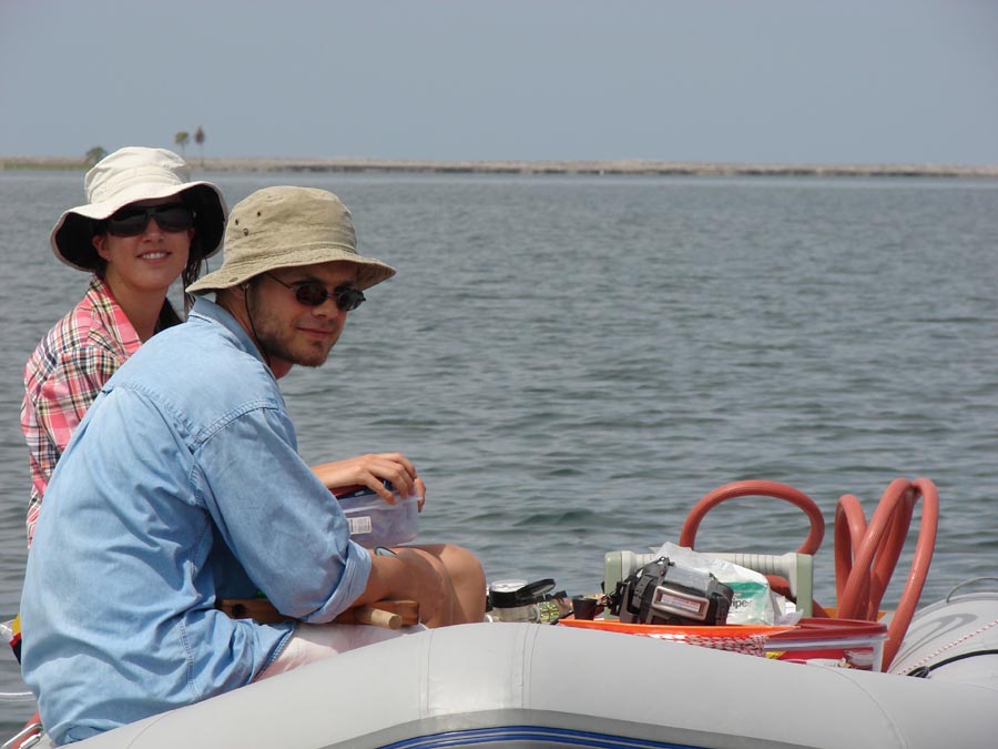 Alyssa and Olivier on the Water Boat