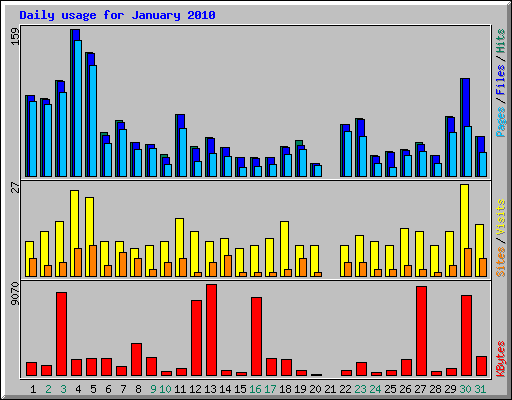 Daily usage for January 2010