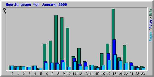 Hourly usage for January 2009
