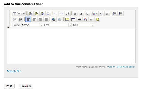 Screen shot of GoPost "Add to this conversation" box