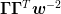 \mat{\Gamma}\mat{\Gamma}^{T}\mat{w}^{-2}