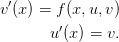 v'(x) = f(x, u, v)\\
u'(x) = v.