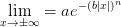 \lim_{x\rightarrow \pm\infty} = a e^{-(b\abs{x})^{n}}