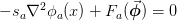 -s_{a}\nabla^2 \phi_{a}(x) + F_{a}(\vect{\phi}) = 0