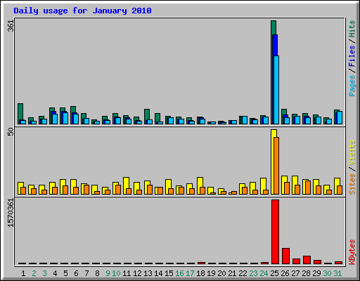 Daily usage for January 2010
