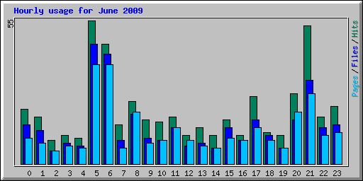 Hourly usage for June 2009