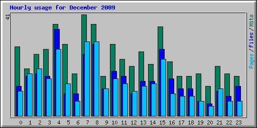 Hourly usage for December 2009