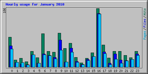 Hourly usage for January 2010