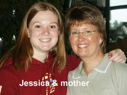 Jessica Betlach & her mother. You have to pack a lot in in just 3.5 months.