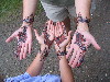 Henna tatoos on Darcy and Clara
