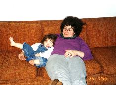 Allison and mom lounge