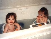 taking a bath