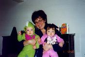 Mom with the little trick-or-treaters