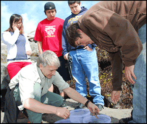 Dr. Kyes with Quileute High School Students
