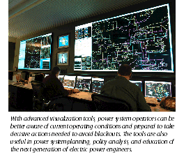 image of people working in front of a large screen showing the power grid connections