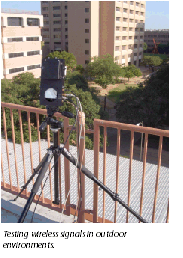 image of Testing wireless signals in outdoor
environments.