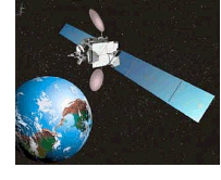 image of a satellite circling the earth