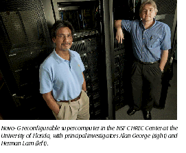 image of Alan George and Herman Lam standing at their supercomputer