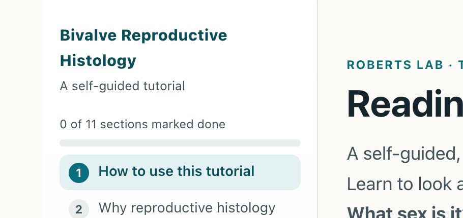 Reading Reproductive Histology in Bivalves tutorial