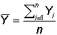 Mean = Sum of data divided by n