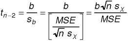 t-statistic for slope