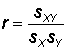Correlation as covariance divided by standard deviations