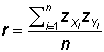 Correlation as product of z-scores