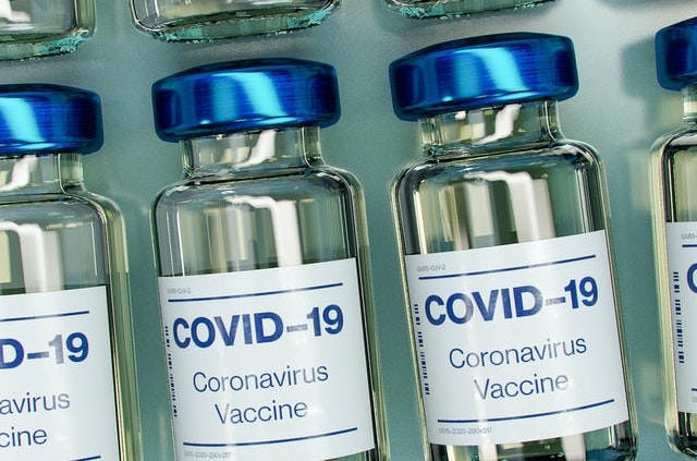 Close up photo of the COVID-19 vaccine.
